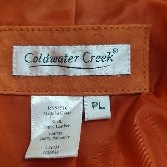 Coldwater creek Burnt orange suede leather fall jacket Sz PL Large Petite - Picture 5 of 6